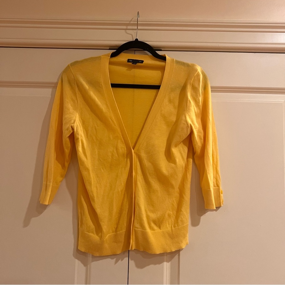 Gap - Yellow Button Down V-Neck Cardigan - image 1